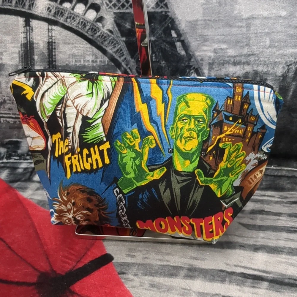 Colorful Graphic Horror Women's Makeup Bag